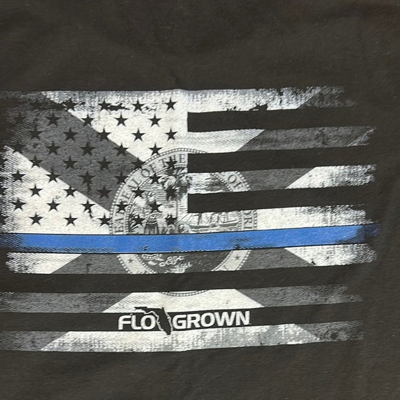 FLO GROWN Blue Line Men's T-Shirt, Size XL - Picture 6 of 6